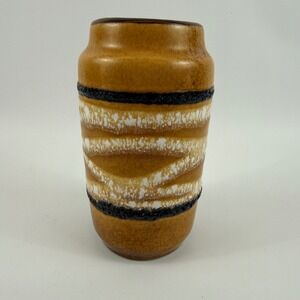 Scheurich West Germany Fat Lava Pottery Vase 231-15 Mid Century Modern Ochre